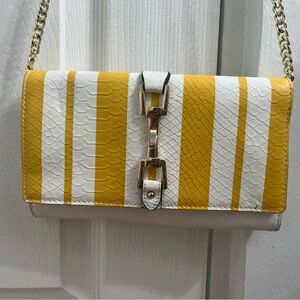 Sam Edelman Yellow and White Striped Women's Bag